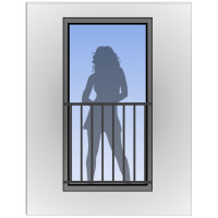 Hliníkové zábradlí na Francouzské okno  H8CC, Barva černá